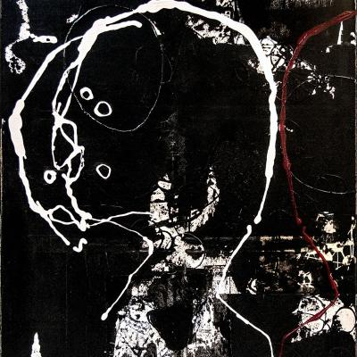 franca ravet, noir égo, 140x120 cm, 2017 