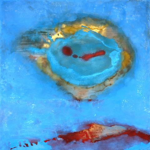 rolet -  “zone de turbulences” (suite), technique mixte et huile sur toile, 140x140cm, 2017