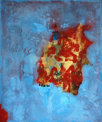 rolet -“africatime”, technique mixte et huile sur toile, 140x120cm, 2017
