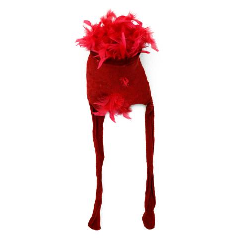 rolet - “vaudou” (suite), résille et plumes, 70x20x15cm, 2013