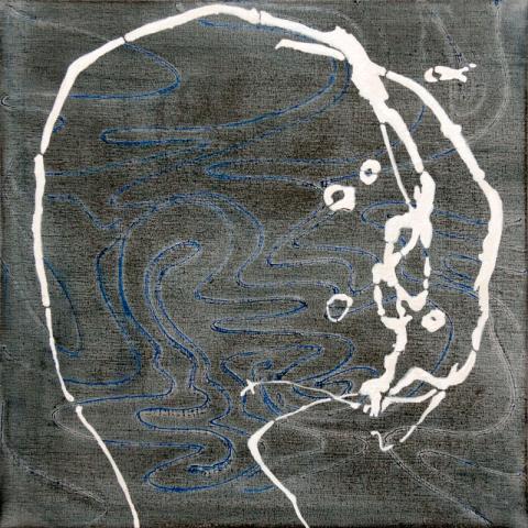 franca ravet, meduse bleue, 60x60cm, 2017
