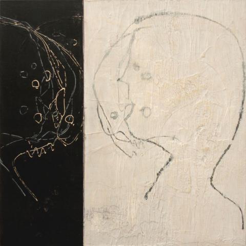 franca ravet,mémoire trouble, 100x100cm, 2017