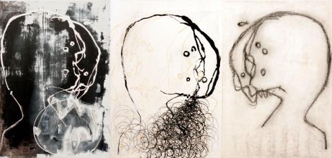 franca ravet, ne te retourne pas, 100x210cm, 2017
