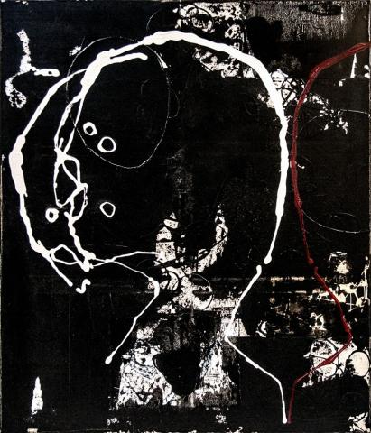franca ravet, noir égo, 140x120 cm, 2017