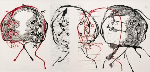 franca ravet, turbulences, 100x210cm, 2017