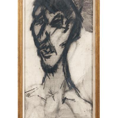 A. Mandelbaum, "Autoportrait", 71x31 cm, 1956 