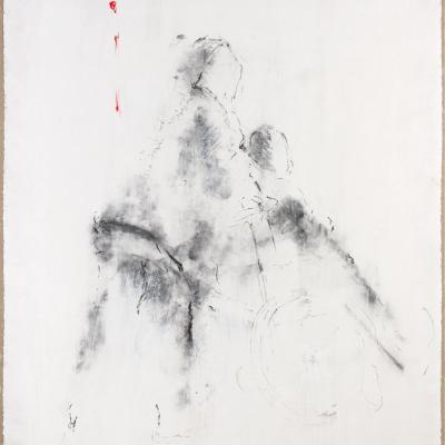 a. mandelbaum, "sans titre", fusain et crayon de couleur, 170x130 cm, 2012